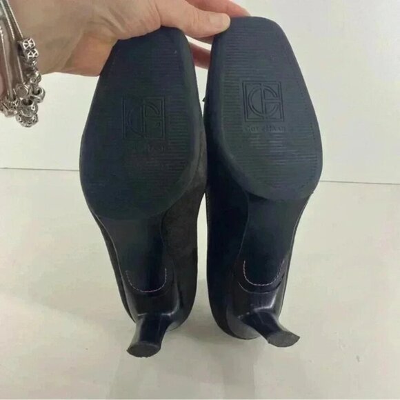 Cole Haan Chocolate Brown Suede Squared Toe Pumps Heeks Women’s Size 9.5B - Picture 7 of 12